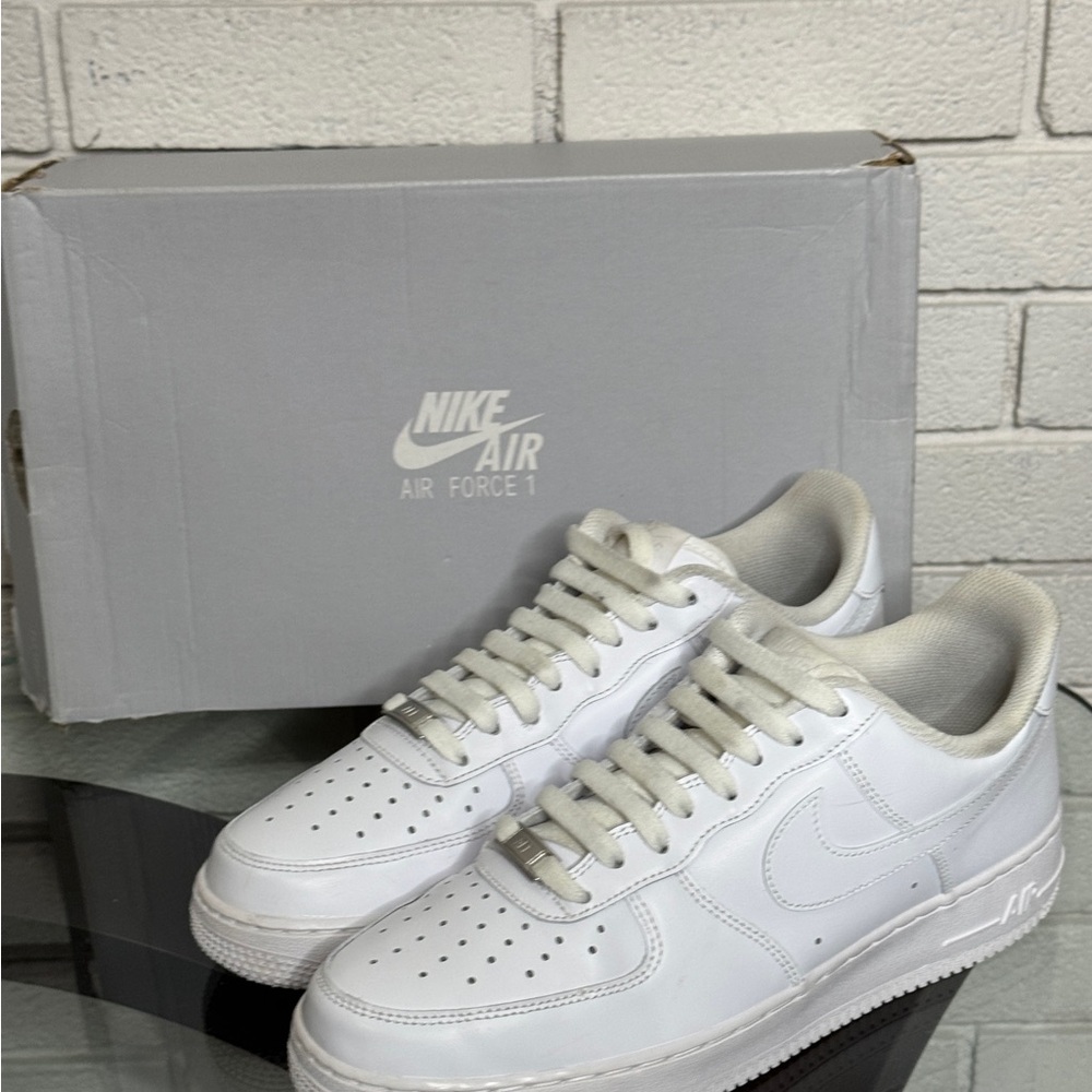 Nike Air Force 1 White Leather Shoes